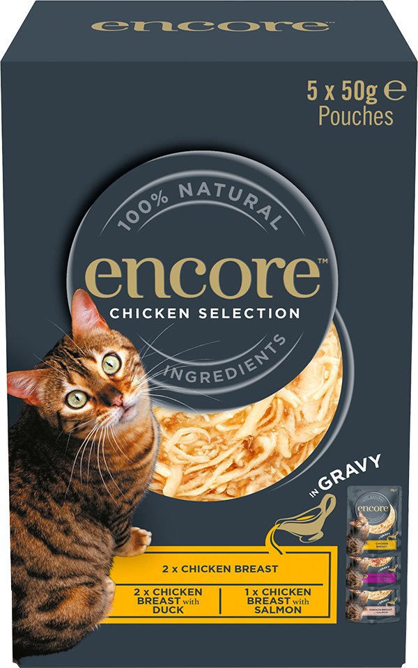 Sparpaket Encore Cat Gravy Pouch Mixpaket 20 x 50 g - Hühnchen-Auswahl (3 Sorten)