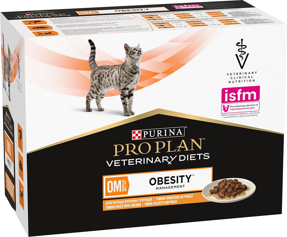 PURINA PRO PLAN Veterinary Diets Feline OM ST/OX - Obesity Management Huhn - 10 x 85 g