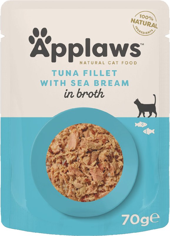 Applaws Cat Natural in Brühe 12 x 70 g - Thunfisch mit Brachse