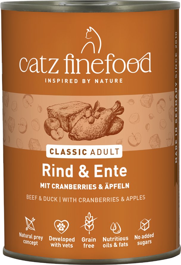 Sparpaket catz finefood 24 x 400 g - Rind & Ente