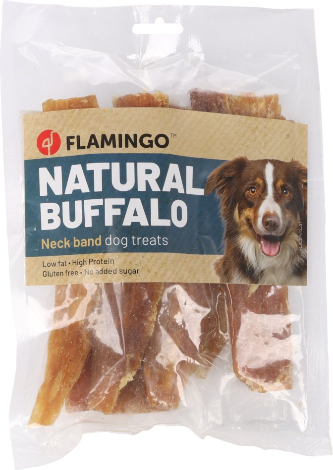 Flamingo Natur Snack Nackenband vom Büffel - Sparpaket: 2 x 200 g