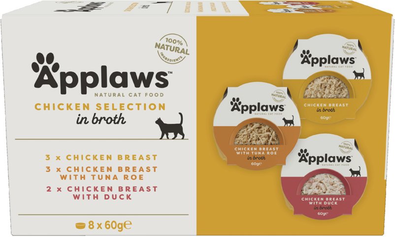 Applaws Cat Pot Probierpack 8 x 60 g - Hühnchenauswahl