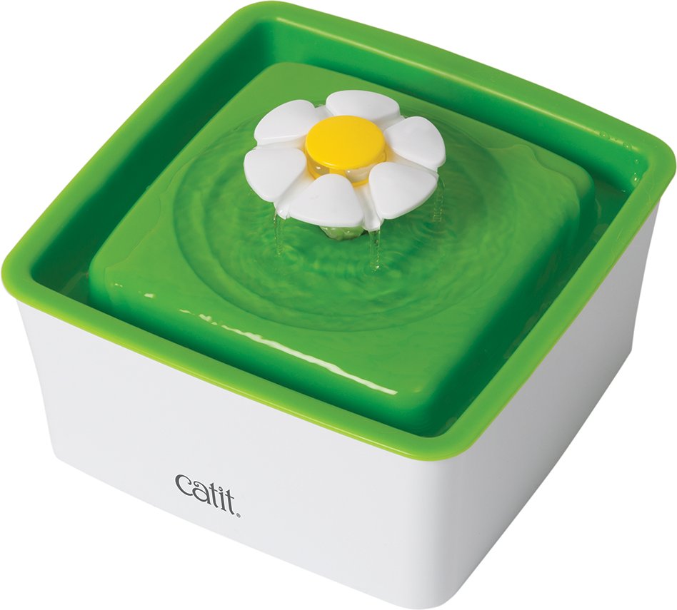 Catit 2.0 Flower Fountain MINI - Komplettset: Trinkbrunnen Flower Fountain MINI, 3er Set Ersatzfilter + Ersatzpumpe