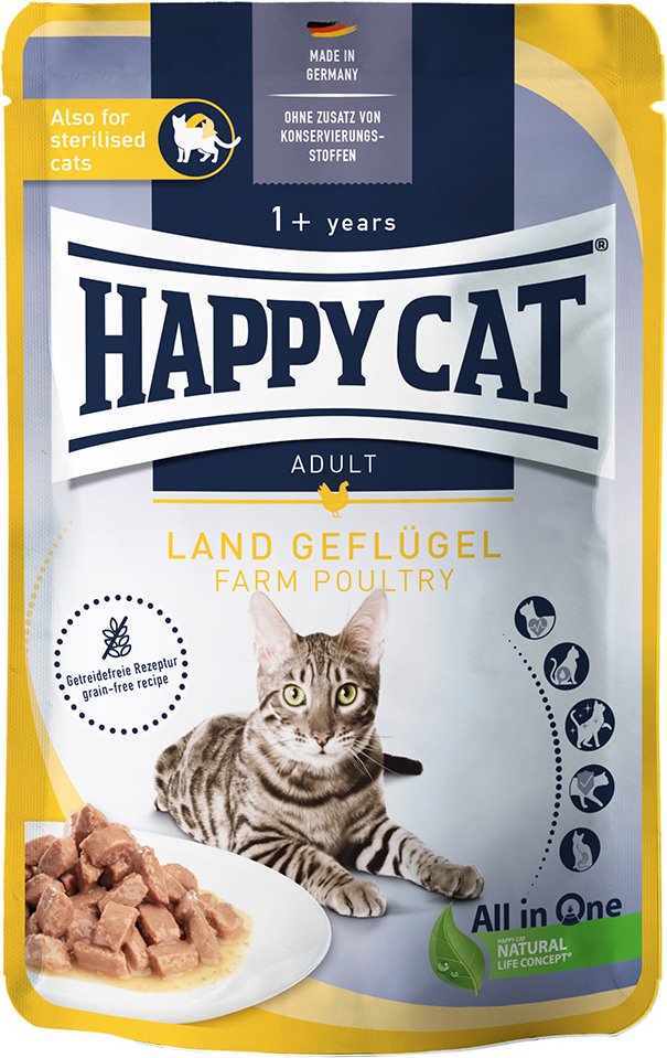 Happy Cat Pouch Meat in Sauce 12 x 85 g - Land-Geflügel