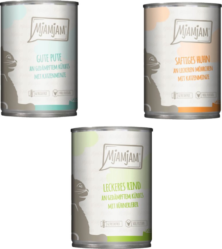 Kombi-Paket MjAMjAM 36 x 400 g - Mixpaket 1 (3 Sorten)