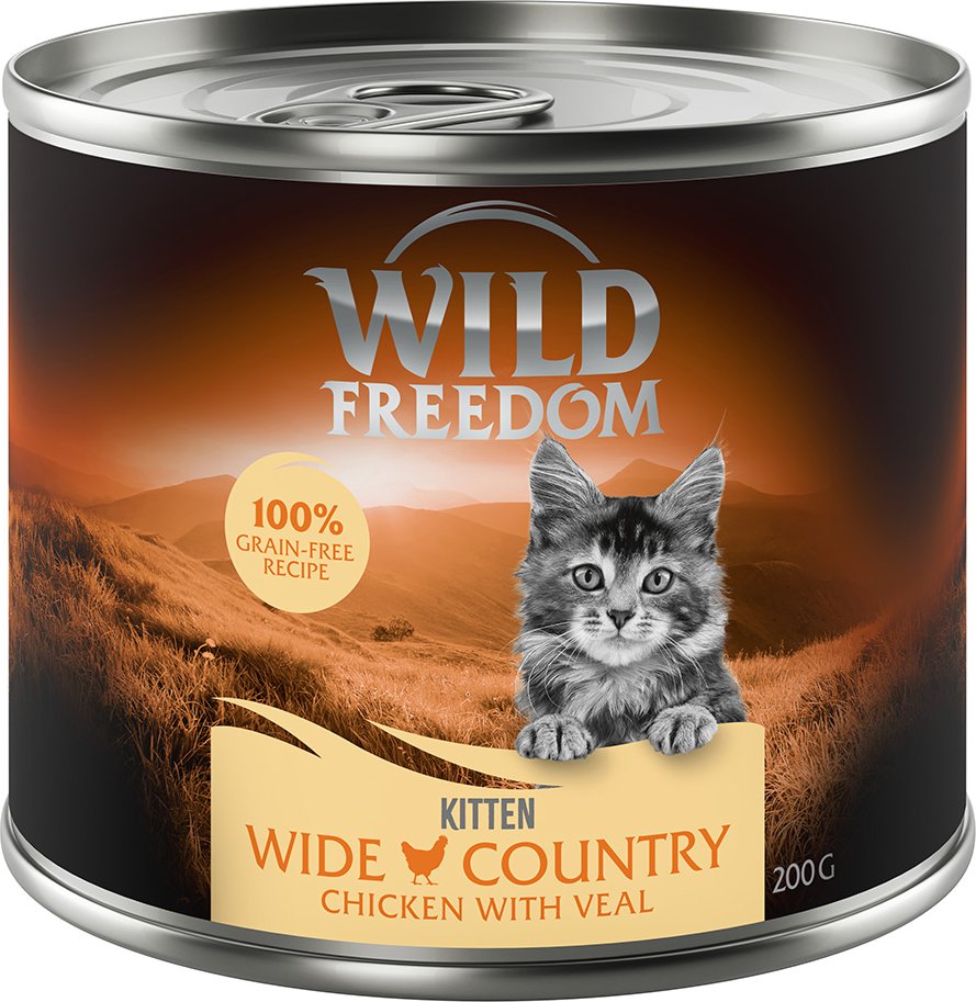Sparpaket Wild Freedom Kitten 12 x 200 g - Wide Country - Kalb & Huhn