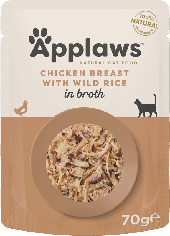 Sparpaket Applaws Cat Natural in Brühe 48 x 70 g - Huhn mit Wildreis