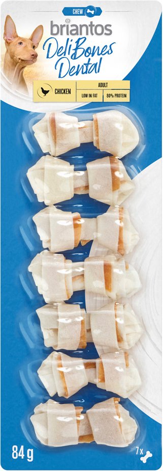 Briantos Deli Bones Dental knotted für Hunde - Sparpaket 21 x 5 cm (252 g)