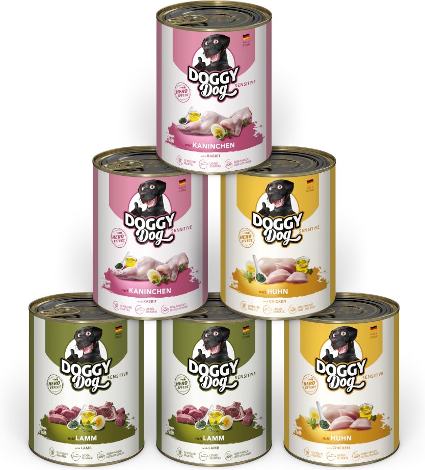 Sparpaket Doggy Dog Adult 24 x 800 g - Mixpaket Sensitive (3 Sorten)