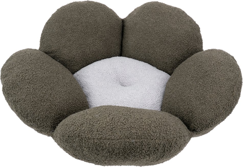 Ferplast Kuschelbett Fiore Bouclé, grün / grau - Ø 64 x H 21 cm