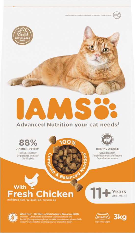 Thumbnail - IAMS Advanced Nutrition Senior Cat 11+ mit Huhn - Sparpaket: 2 x 3 kg