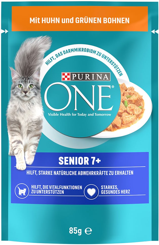 PURINA ONE Senior 7+ - Sparpaket: Huhn & grüne Bohnen (52 x 85 g)