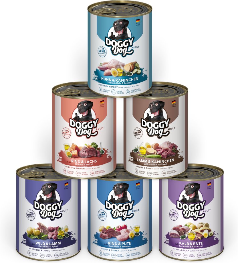 Sparpaket Doggy Dog Adult 24 x 800 g - Mixpaket 1 (6 Sorten)