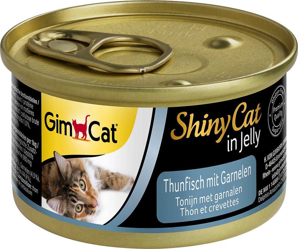 GimCat ShinyCat Jelly 6 x 70 g - Thunfisch & Garnelen