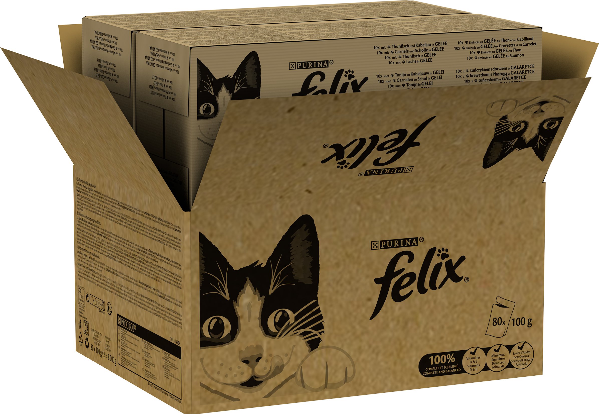 Megapack Felix Classic Pouches 80 x 85 g - Fisch Mixpaket (4 Sorten)