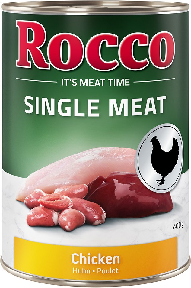 Sparpaket Rocco Single Meat 24 x 400 g / 800 g 24 x 400 g: Huhn