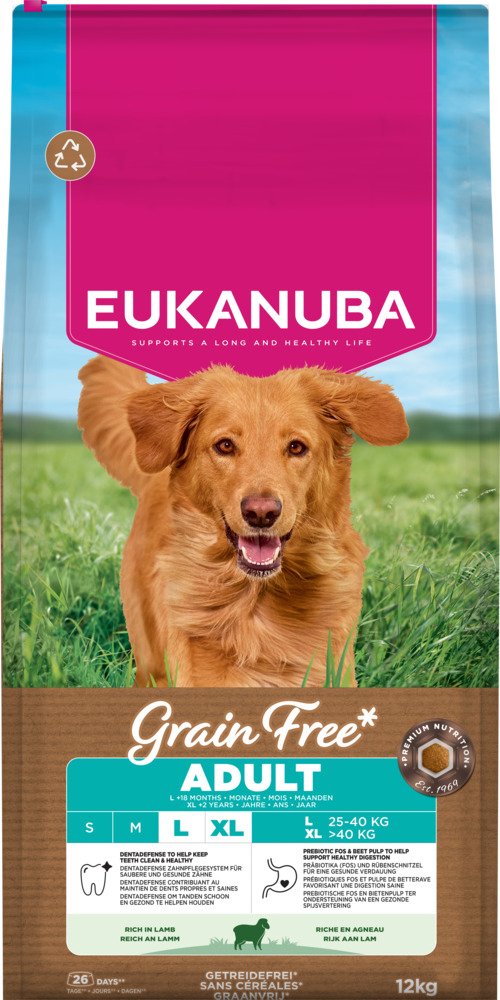 Eukanuba Grain Free Adult Large mit Lamm - 12 kg