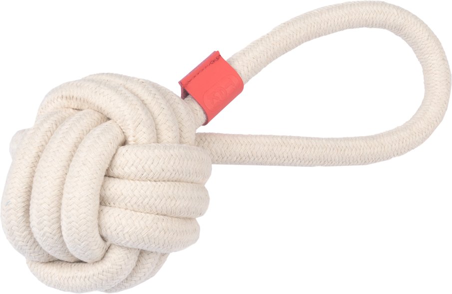 TIAKI Hundespielzeug Seilball mit Griff - L 23 x Ø 8,3 cm