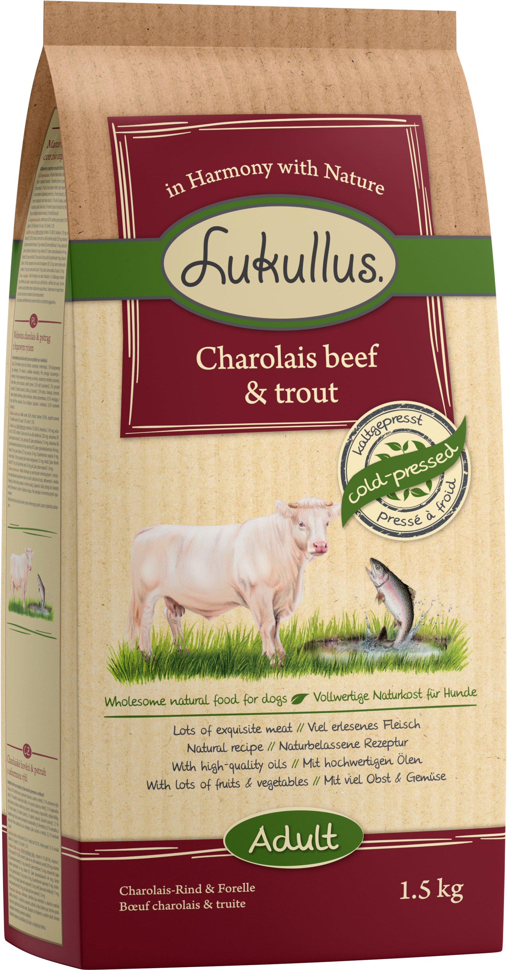 Lukullus Kaltgepresst Rind & Forelle - 1,5 kg