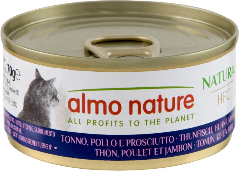 Almo Nature 6 x 70 g - HFC Natural Thunfisch, Huhn und Schinken