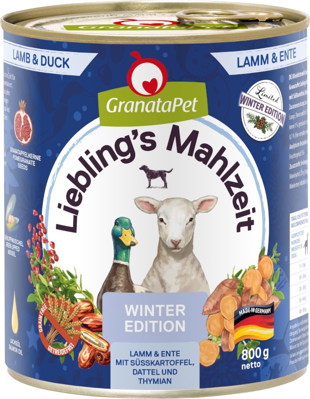 GranataPet Liebling´s Mahlzeit Wintertraum - Sparpaket: Lamm & Ente (12 x 800 g)
