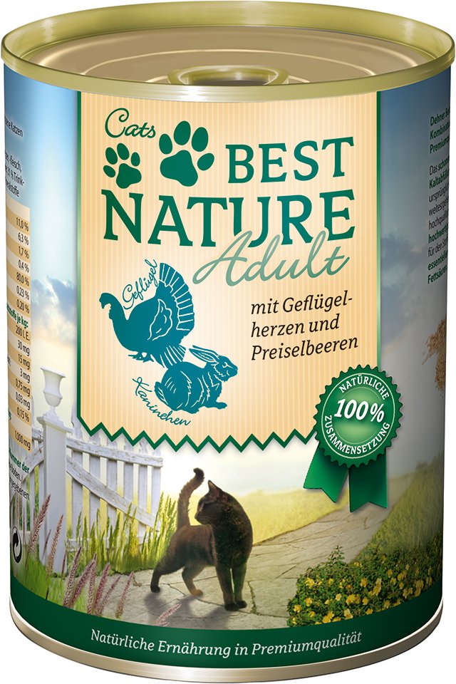 Sparpaket Best Nature Cat Adult 12 x 400 g - Geflügel & Kaninchen