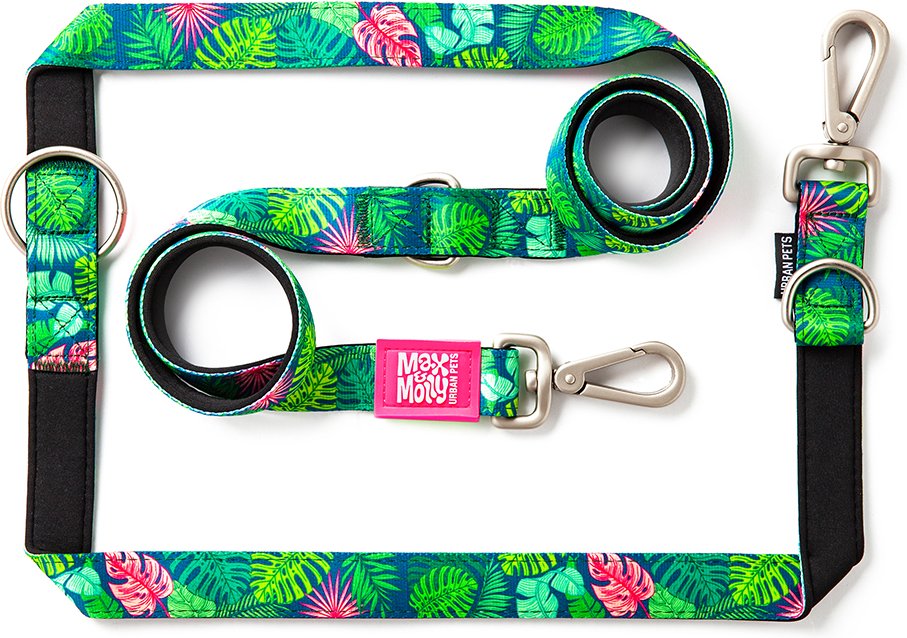 Max & Molly Multifunktionsleine Tropical - Größe L: 200 cm lang, 25 mm breit