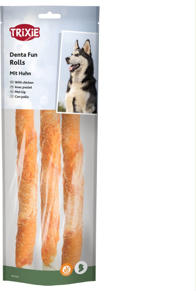 Trixie Denta Fun Rolls mit Huhn - 3 Stück, ca. 28 cm (250 g)