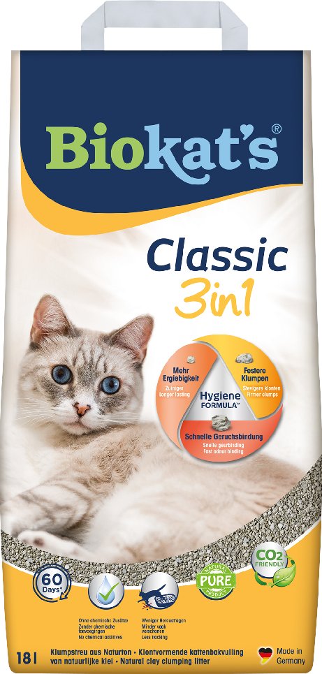 Biokat's Classic 3in1 Katzenstreu Parfümfrei Sparpaket 2 x 18 l