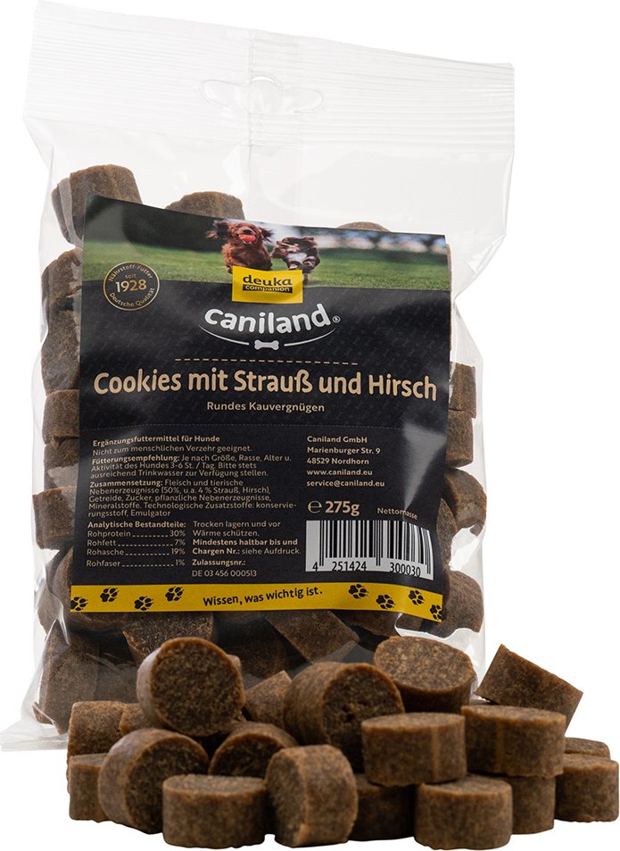 Caniland Cookies mit Strauß und Hirsch - Sparpaket: 6 x 275 g