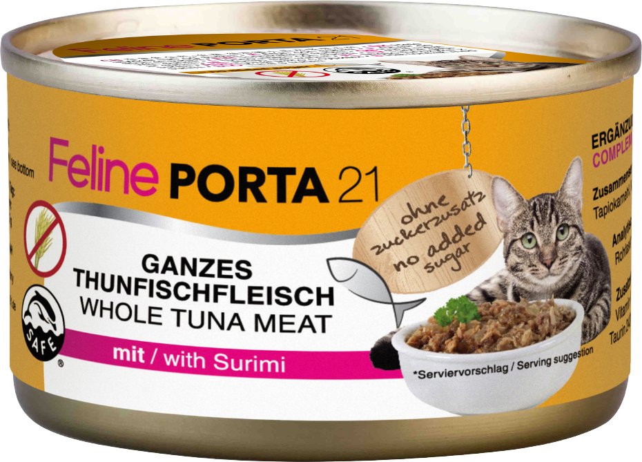 Feline Porta 21 6 x 90 g - Thunfisch mit Surimi (getreidefrei)