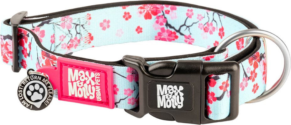 Max & Molly Smart ID Halsband Cherry Bloom - M: 34-55 cm Halsumfang