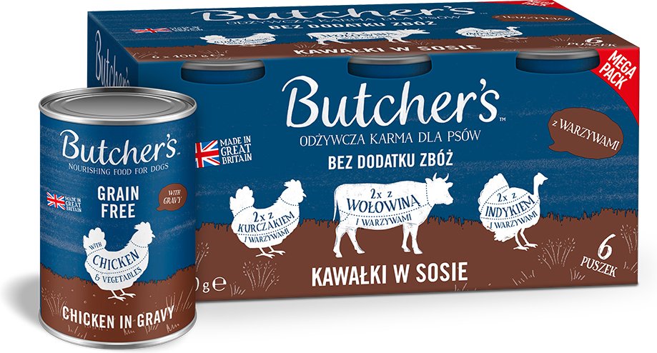 Thumbnail - Sparpaket Butcher's Original Getreidefrei für Hunde 12 x 400 g - Mixpaket (3 Sorten)