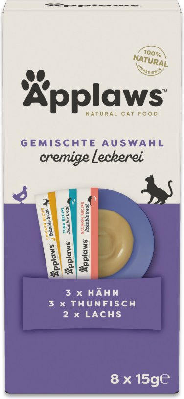 Sparpaket Applaws Cremige Leckerei 32 x 15 g - Mixpaket (3 Sorten)