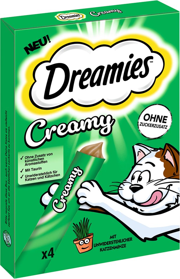 Thumbnail - Dreamies Creamy Snacks - Sparpaket Katzenminze (44 x 10 g)
