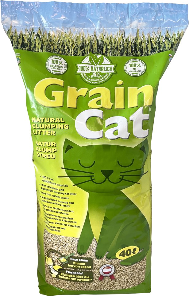 GrainCat Katzenstreu - Sparpaket: 2 x 40 l (23,1 kg)