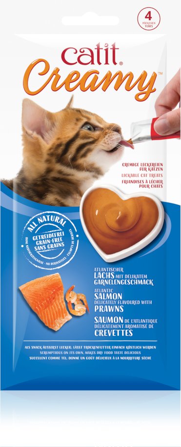 Catit Creamy 4 x 10 g - Lachs mit Garnelengeschmack