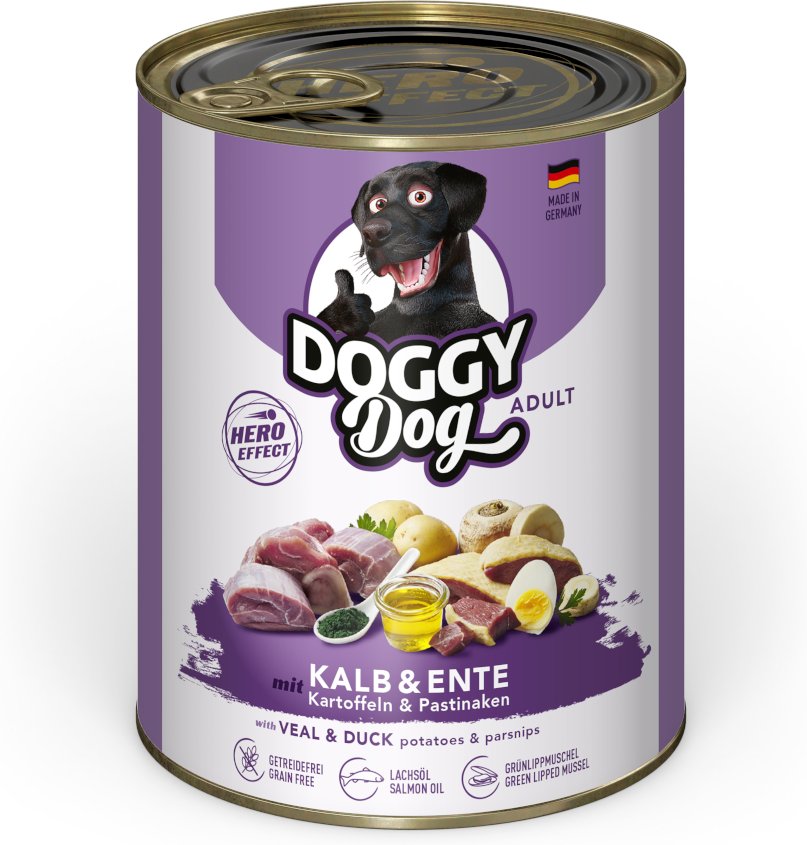 Sparpaket Doggy Dog Adult 24 x 800 g - Kalb & Ente