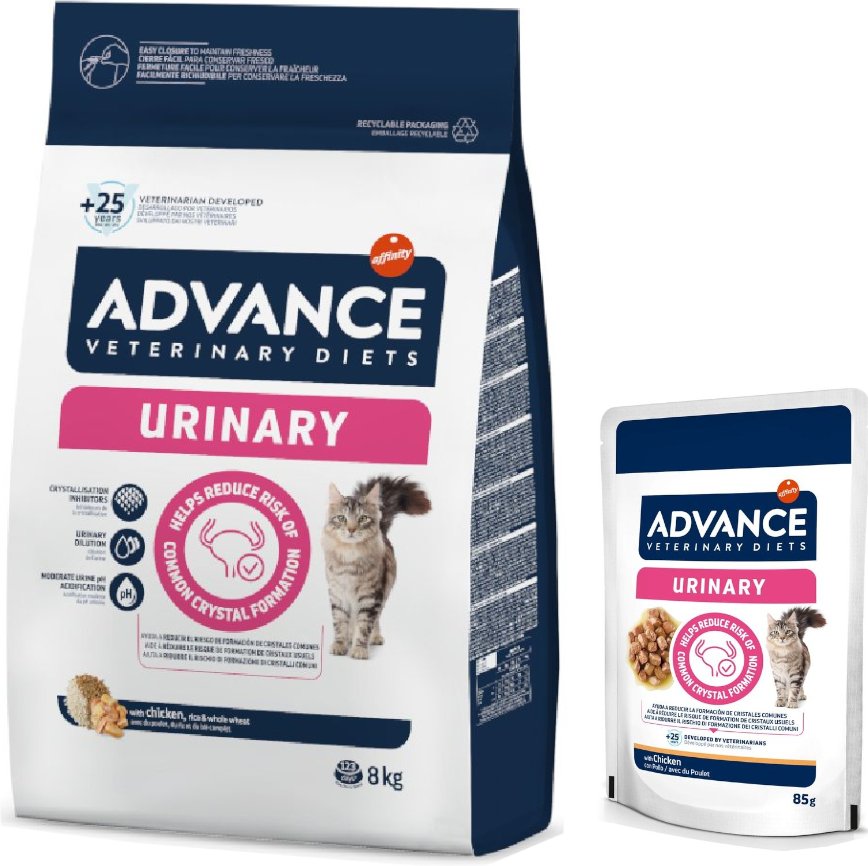 8 kg Advance Veterinary Diets + 12 x 85 g passendes Nassfutter zum Sonderpreis! - Urinary