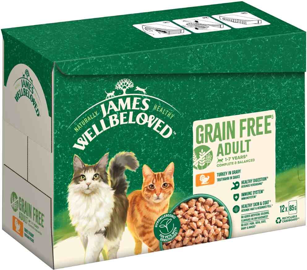 James Wellbeloved Adult Cat Grain Free Truthahn - 12 x 85 g