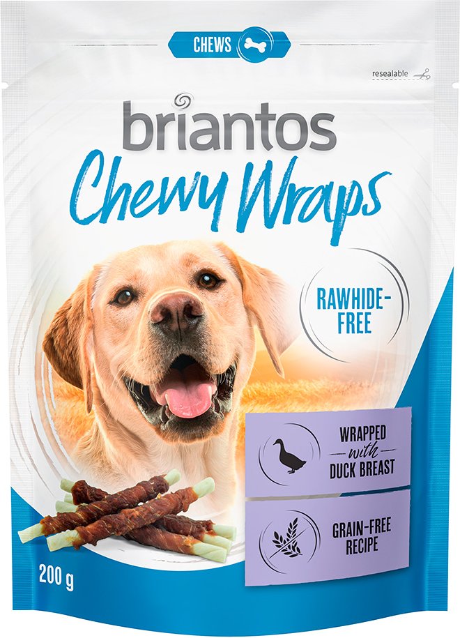 Briantos Chewy Wraps ohne Rohhaut für Hunde - Ente 2 x 200 g