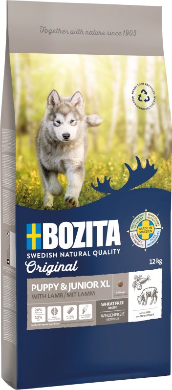 Bozita Original Puppy & Junior XL mit Lamm - Weizenfrei - 12 kg