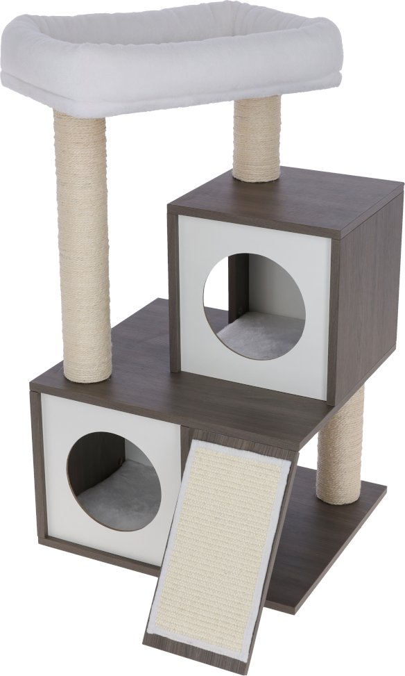 Kerbl Pet Kratzbaum Flair, weiß/grau - H 86 x L 48 x B 44 cm