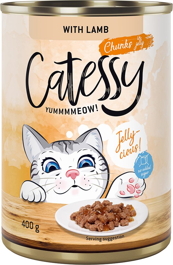 Thumbnail - Catessy Häppchen in Sauce oder Gelee 12 x 400 g - mit Lamm in Gelee