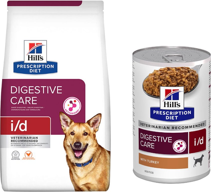 12 kg Hill's Prescription Diet + 3 x 360 g / 370 g passendes Nassfutter gratis! - 12 kg i/d Digestive Care mit Huhn + 3 ...