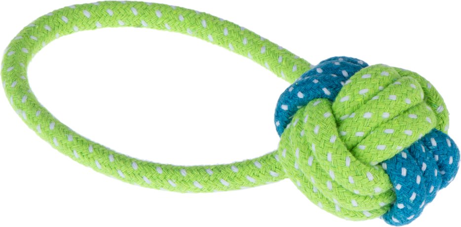 Hundespielzeug Limoen Ball & Seil - ca. Ø 6 x L 20 cm