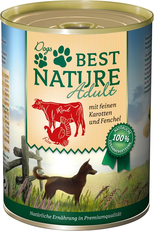 Sparpaket Best Nature Dog Adult 12 x 400 g - Pute, Rind & Karotten