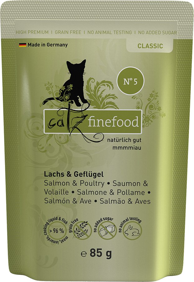 Sparpaket catz finefood 16 x 85 g - Lachs & Geflügel
