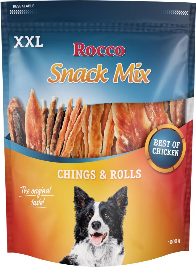 Rocco XXL Snack-Mix Chicken - Sparpaket: Rolls Hühnerbrust, Chings Hühnerbrust 2 x 1 kg
