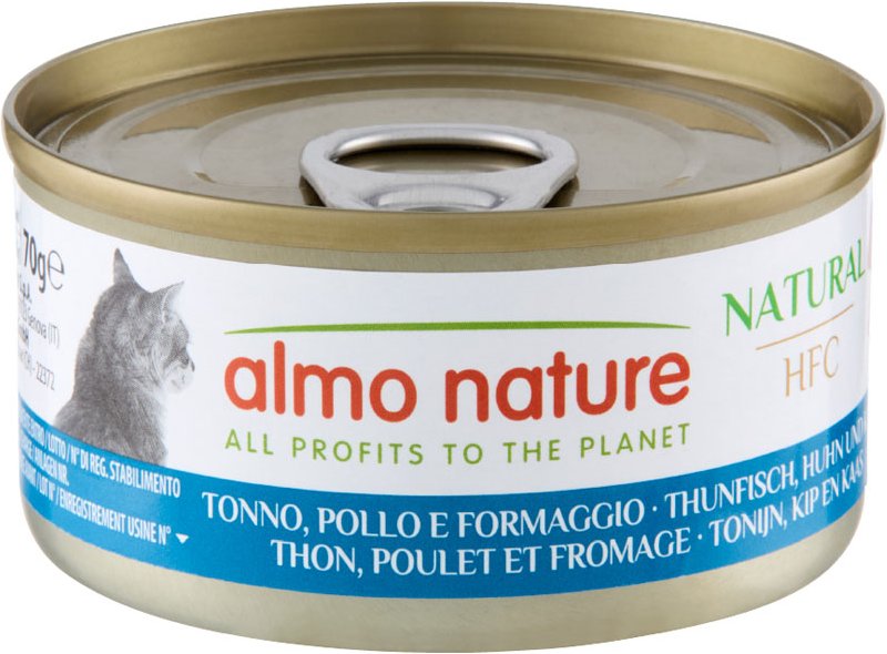 Almo Nature HFC Natural 6 x 70 g - Thunfisch, Huhn & Käse